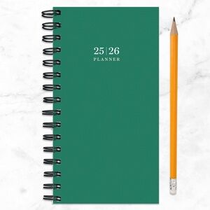 July 2025 - June 2026 Green Grass Small Weekly Monthly Planner
